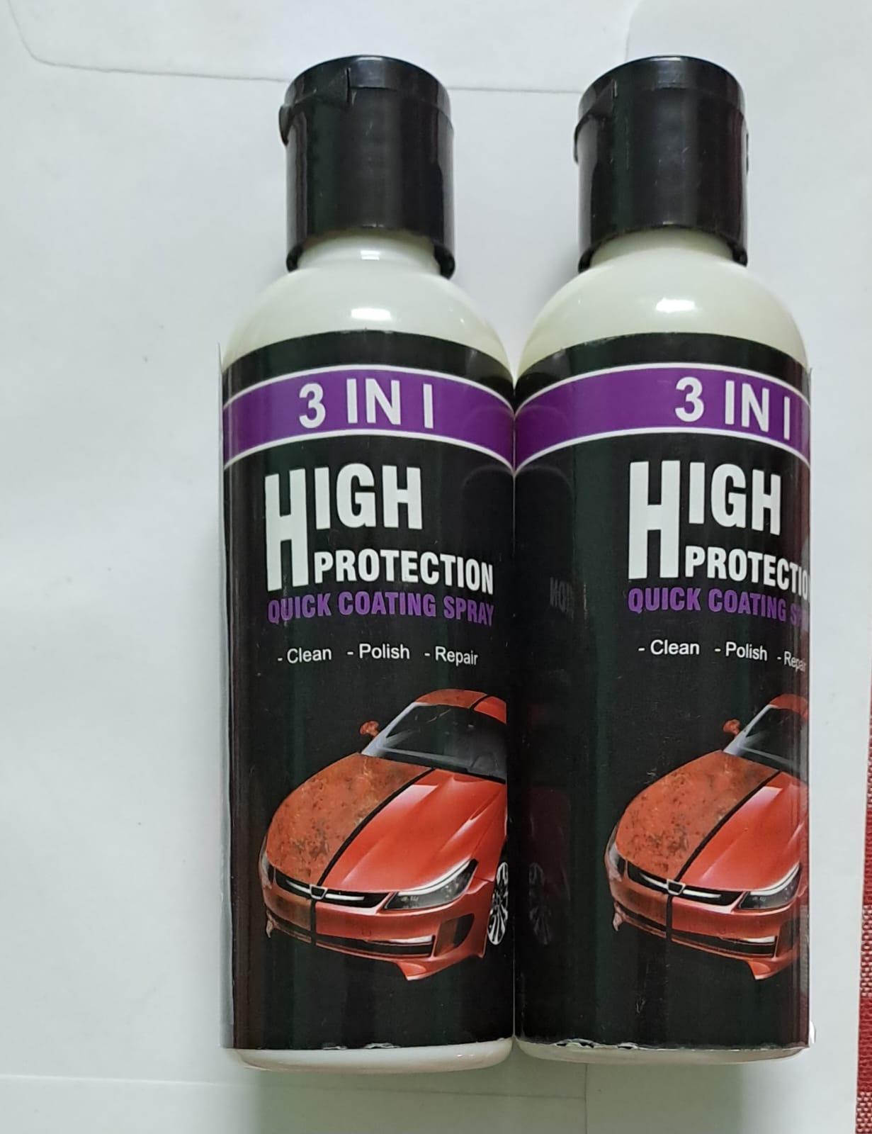 3-in-1 High Protection Quick Car Coating Spray | Hydrophobic Nano Polish & Scratch Repair (Pack of 2)