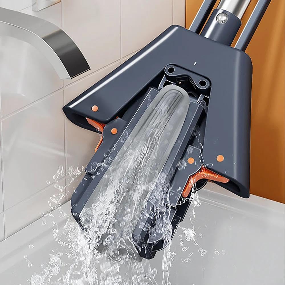 The Future new Self-Wringin Super Sponge Mop Biggest Size (380 mm) 38 cm Floor Cleaning Squeeze with PVA Sponge Head with Stainless Steel Handle Butterfly mop