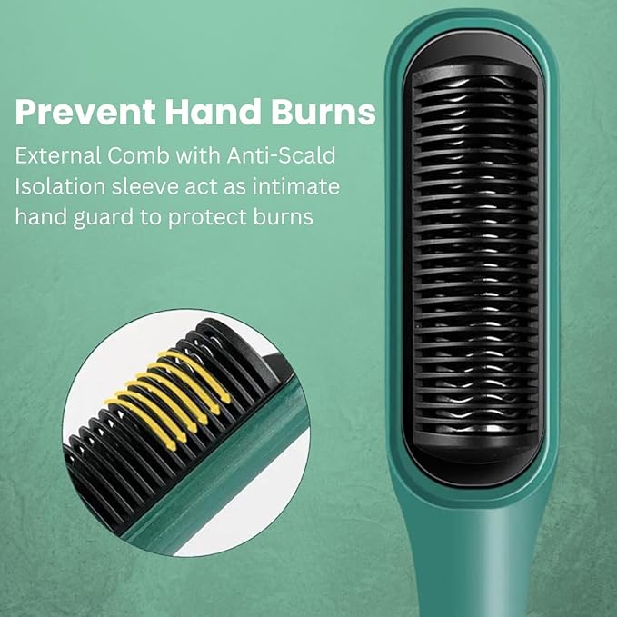 5-in-1 Professional Hair Straightener brush for Women & Men, Hair Styler, Straightener Machine Brush/PTC Heating Electric Straightener with 5 Temperature Control (Multi colour)