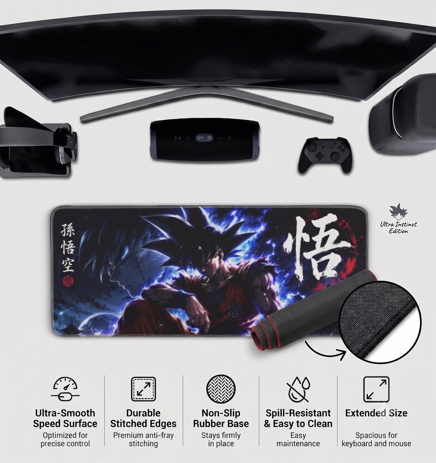 Goku Gaming Pad - Ultra-Smooth Surface & Anti-Slip Base (3mm Thick)