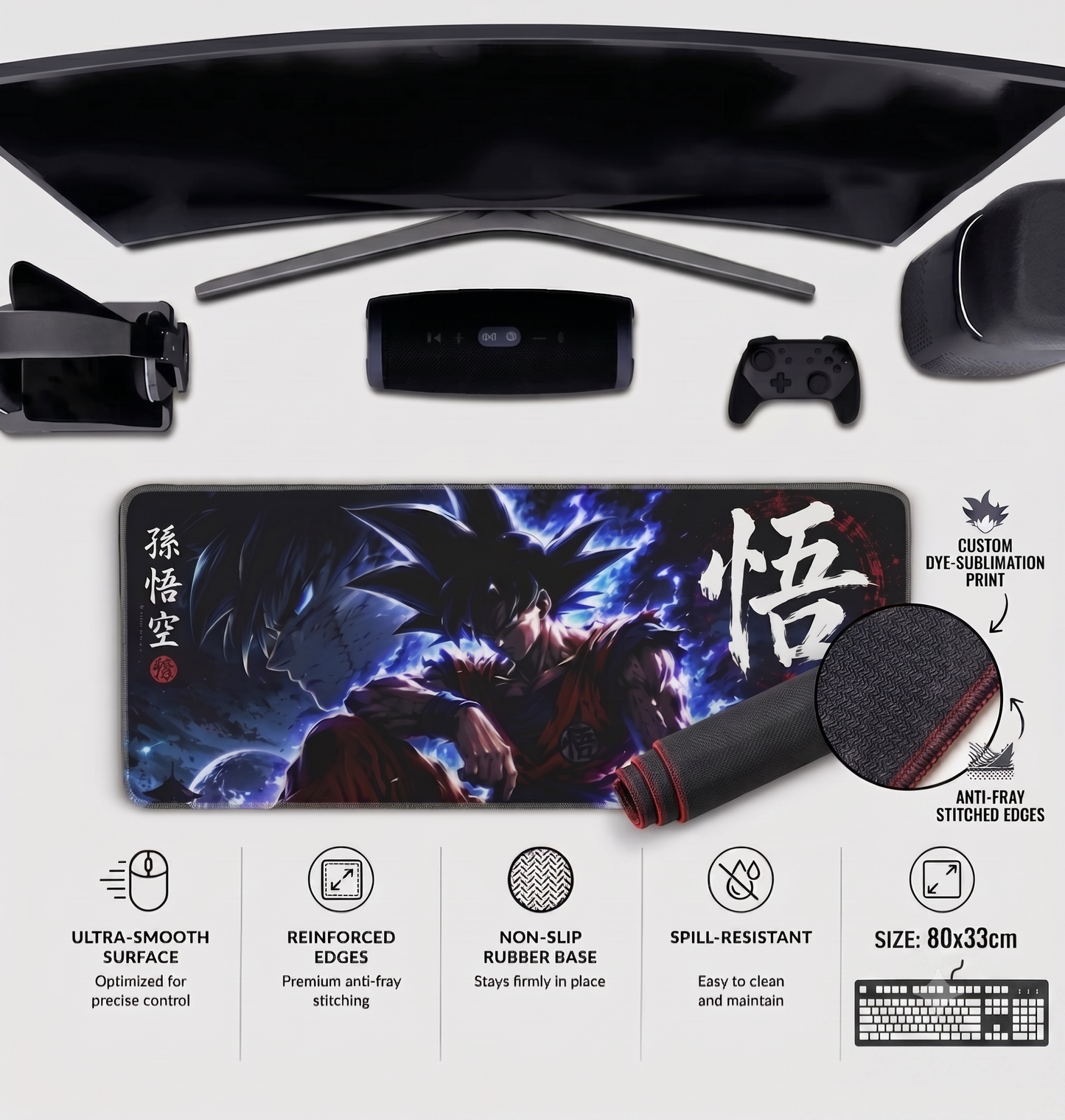 Goku Desk Mat: Precision Anti-Slip Mouse Mat (3mm Thickness)