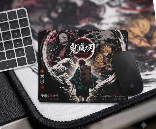 Demon Slayer Premium Square Gaming Mouse Pad β 3mm Non-Slip Rubber Base