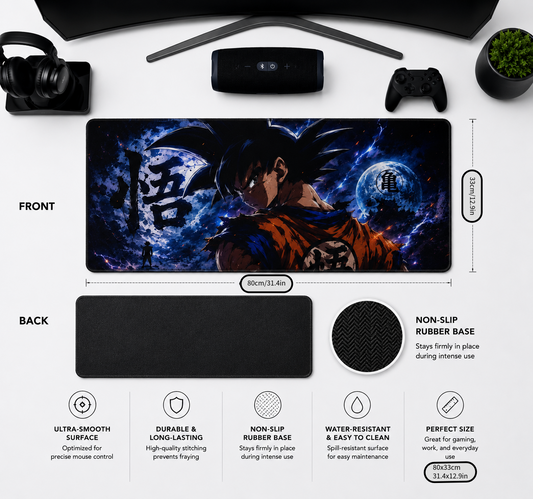 Goku Gaming Pad - Premium Anti-Slip Desk Mat (3mm Thickness)