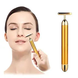 24K Gold Energy Beauty Bar | Sonic Vibrating Facial Massager & Face Lift Tool