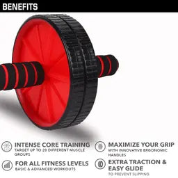 CorePro Elite Ab Roller – Professional Strength Training with Knee Mat-(Red & Black)