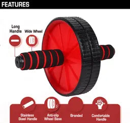 CorePro Elite Ab Roller – Professional Strength Training with Knee Mat-(Red & Black)