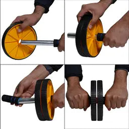 CorePro Elite Ab Roller – Professional Strength Training with Knee Mat- (Yellow & Black)