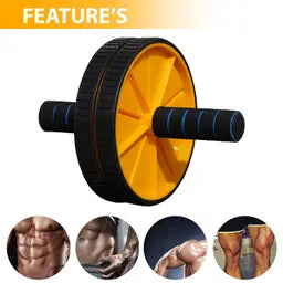 CorePro Elite Ab Roller – Professional Strength Training with Knee Mat- (Yellow & Black)