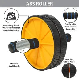 CorePro Elite Ab Roller – Professional Strength Training with Knee Mat- (Yellow & Black)