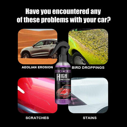 3-in-1 High Protection Quick Car Coating Spray | Hydrophobic Nano Polish & Scratch Repair (Pack of 2)