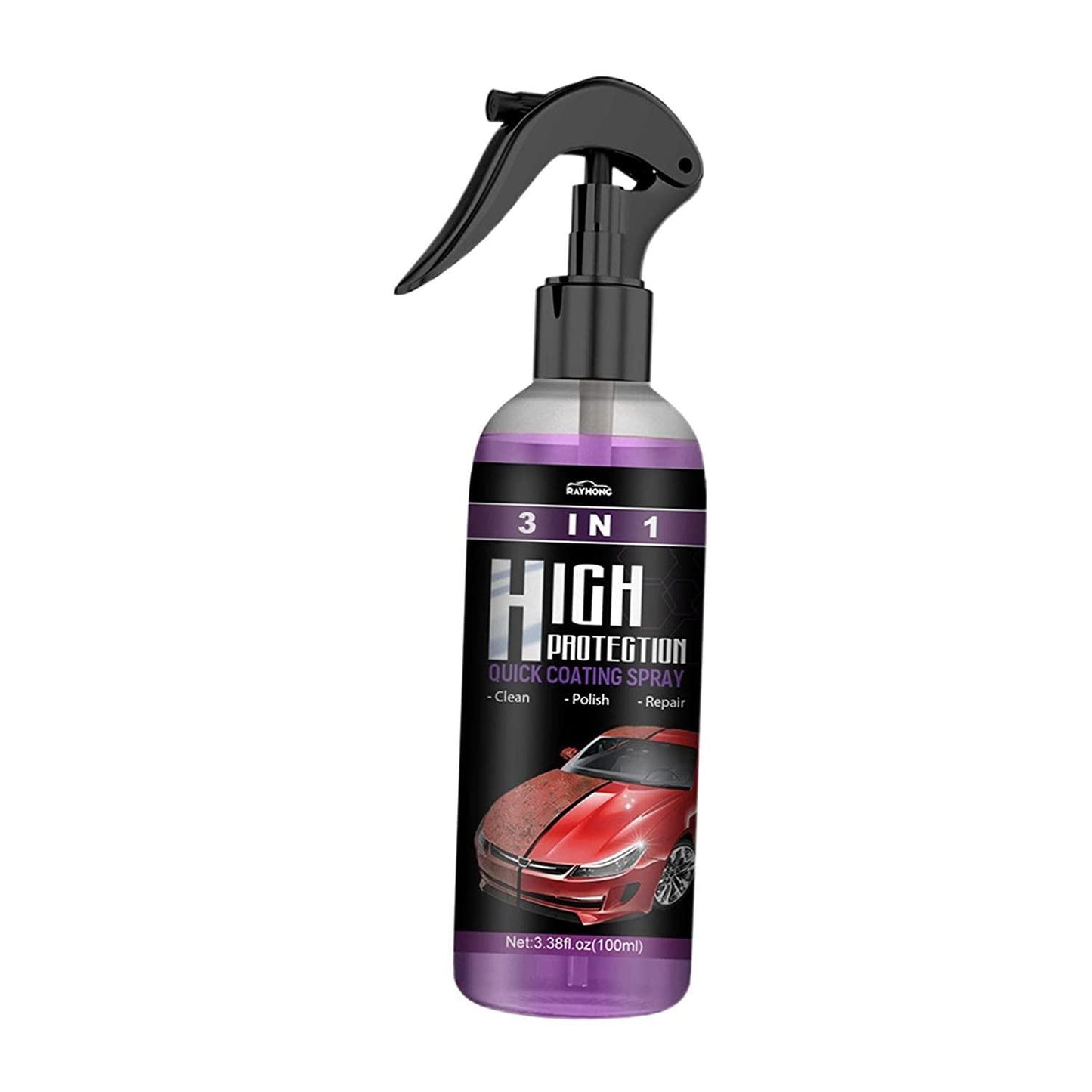 3-in-1 High Protection Quick Car Coating Spray | Hydrophobic Nano Polish & Scratch Repair (Pack of 2)