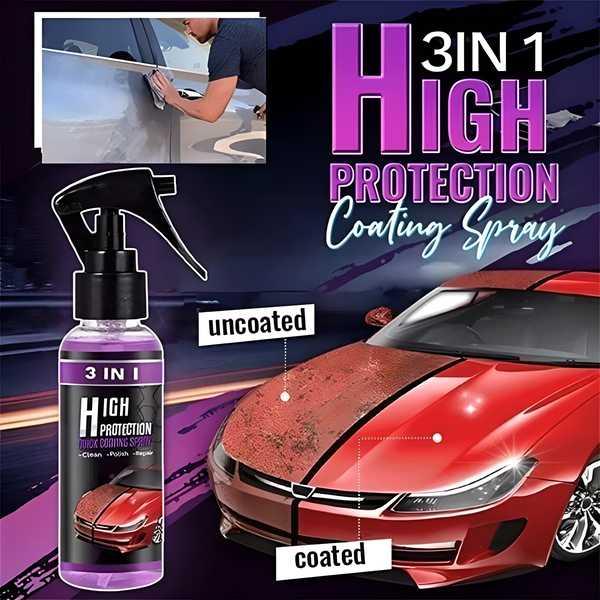 3-in-1 High Protection Quick Car Coating Spray | Hydrophobic Nano Polish & Scratch Repair (Pack of 2)