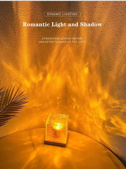 Aurora Glow Crystal Wave Lamp – Romantic Ambient Cube Light