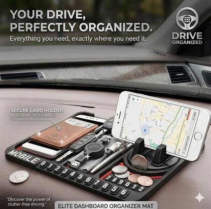 3-in-1 Silicone Car Dashboard Mobile Holder & Anti-Slip GPS Mat