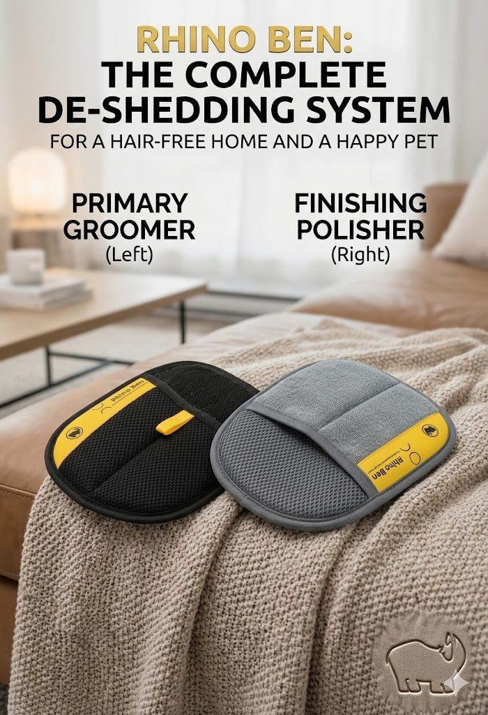 Pet Hair Removal Glove for Dogs & Cats (Fur Remover Mitt) | Washable & Reusable Electrostatic Hair Catcher for Clothes, Car, Carpet, Bed & Furniture | Removes Loose Hair (23.5 x 17.5cm)