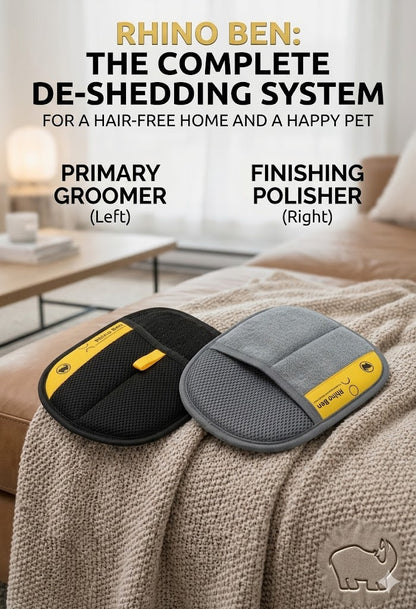 Pet Hair Removal Glove for Dogs & Cats (Fur Remover Mitt) | Washable & Reusable Electrostatic Hair Catcher for Clothes, Car, Carpet, Bed & Furniture | Removes Loose Hair (23.5 x 17.5cm)