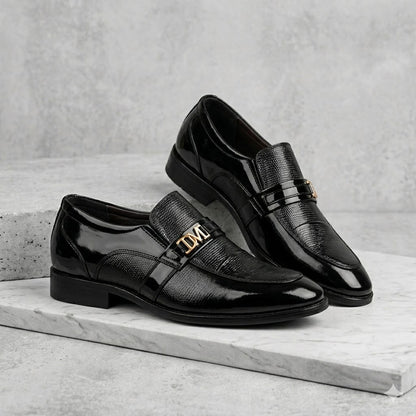 Elegant Men’s Black Slip-On Formal Shoes – Sleek & Comfortable