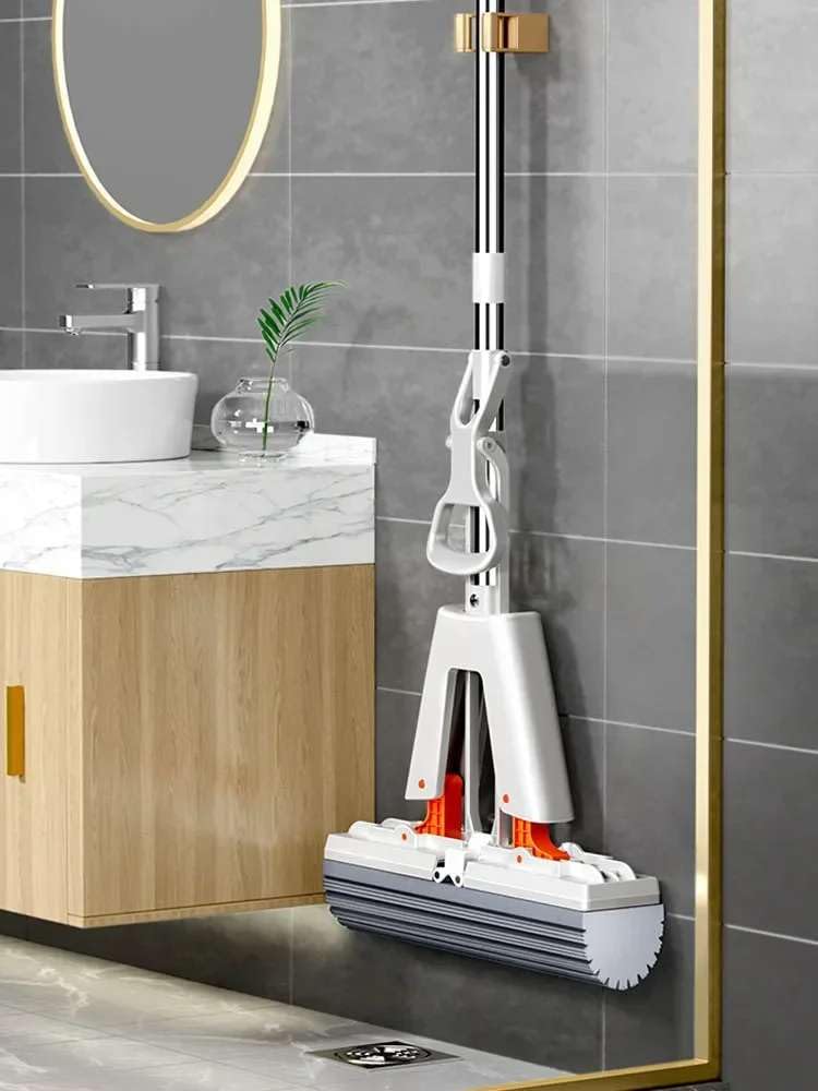 The Future new Self-Wringin Super Sponge Mop Biggest Size (380 mm) 38 cm Floor Cleaning Squeeze with PVA Sponge Head with Stainless Steel Handle Butterfly mop