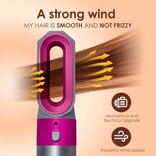 5-in-1 Multi-Functional Hair Styling Tool | Detachable Hot Air Brush & Dryer Combo | 50% Less Hair Breakage, 3 Settings | All in One Multi Styler BN24