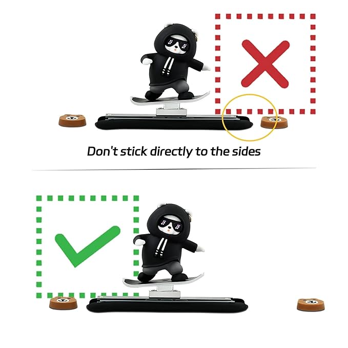 Skateboarding Panda Car Dashboard Toy –Auto Sliding Motion Decor, Cool Sliding Car Accessory, Fun Car Interior Decoration Accessories (Black)