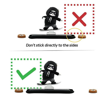 Skateboarding Panda Car Dashboard Toy –Auto Sliding Motion Decor, Cool Sliding Car Accessory, Fun Car Interior Decoration Accessories (Black)