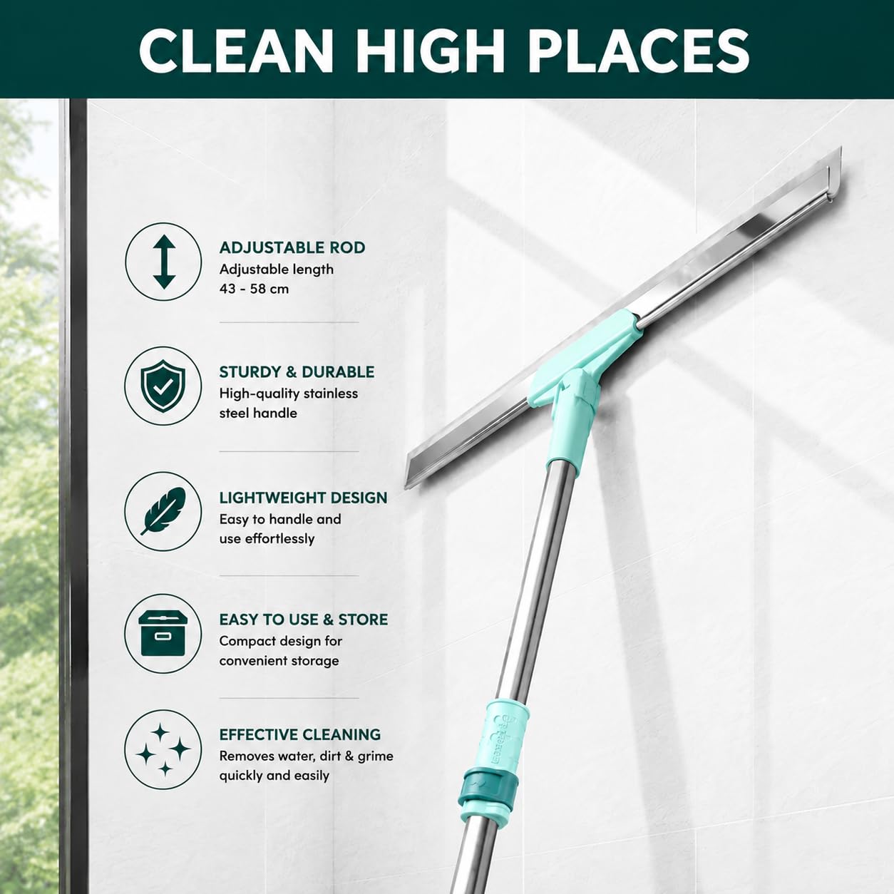 Elite 2-in-1 Silicone Floor Squeegee & Scrub Brush