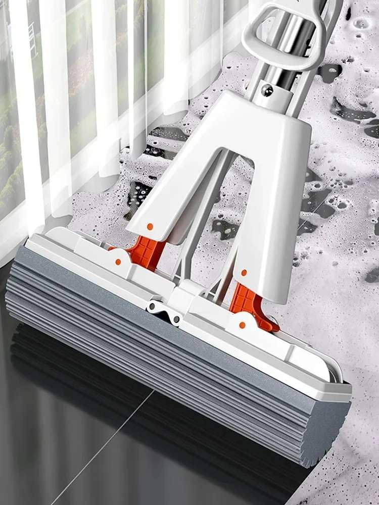 The Future new Self-Wringin Super Sponge Mop Biggest Size (380 mm) 38 cm Floor Cleaning Squeeze with PVA Sponge Head with Stainless Steel Handle Butterfly mop