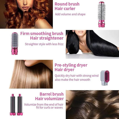 5-in-1 Multi-Functional Hair Styling Tool | Detachable Hot Air Brush & Dryer Combo | 50% Less Hair Breakage, 3 Settings | All in One Multi Styler BN24
