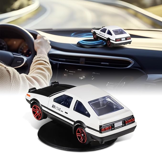 Mini Car Model Drifting AE86 Car Model with Self Adhesive Base,2.95inches Alloy AE86 Initial D Dashboard Decor Charm Desk Decor Room