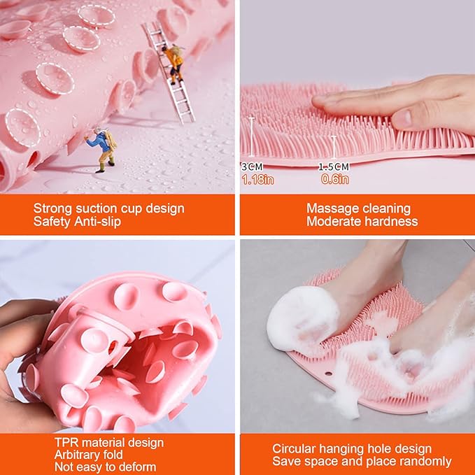 Premium Silicone Multiuse Body & Foot Scrubber – Deep Cleansing Massage Brush (Pack of 1)