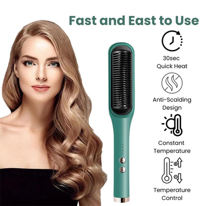 5-in-1 Professional Hair Straightener brush for Women & Men, Hair Styler, Straightener Machine Brush/PTC Heating Electric Straightener with 5 Temperature Control (Multi colour)
