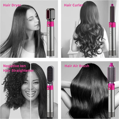 5-in-1 Multi-Functional Hair Styling Tool | Detachable Hot Air Brush & Dryer Combo | 50% Less Hair Breakage, 3 Settings | All in One Multi Styler BN24