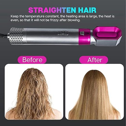 5-in-1 Multi-Functional Hair Styling Tool | Detachable Hot Air Brush & Dryer Combo | 50% Less Hair Breakage, 3 Settings | All in One Multi Styler BN24
