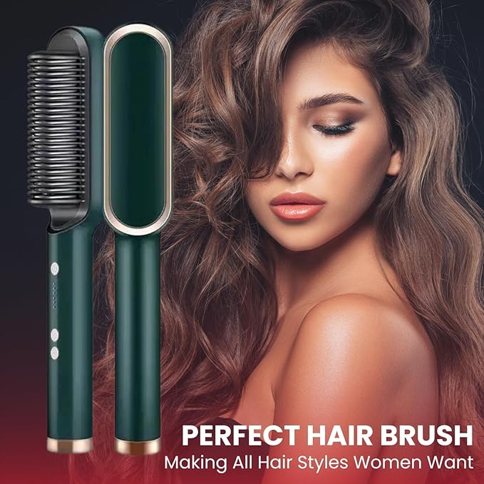 5-in-1 Professional Hair Straightener brush for Women & Men, Hair Styler, Straightener Machine Brush/PTC Heating Electric Straightener with 5 Temperature Control (Multi colour)