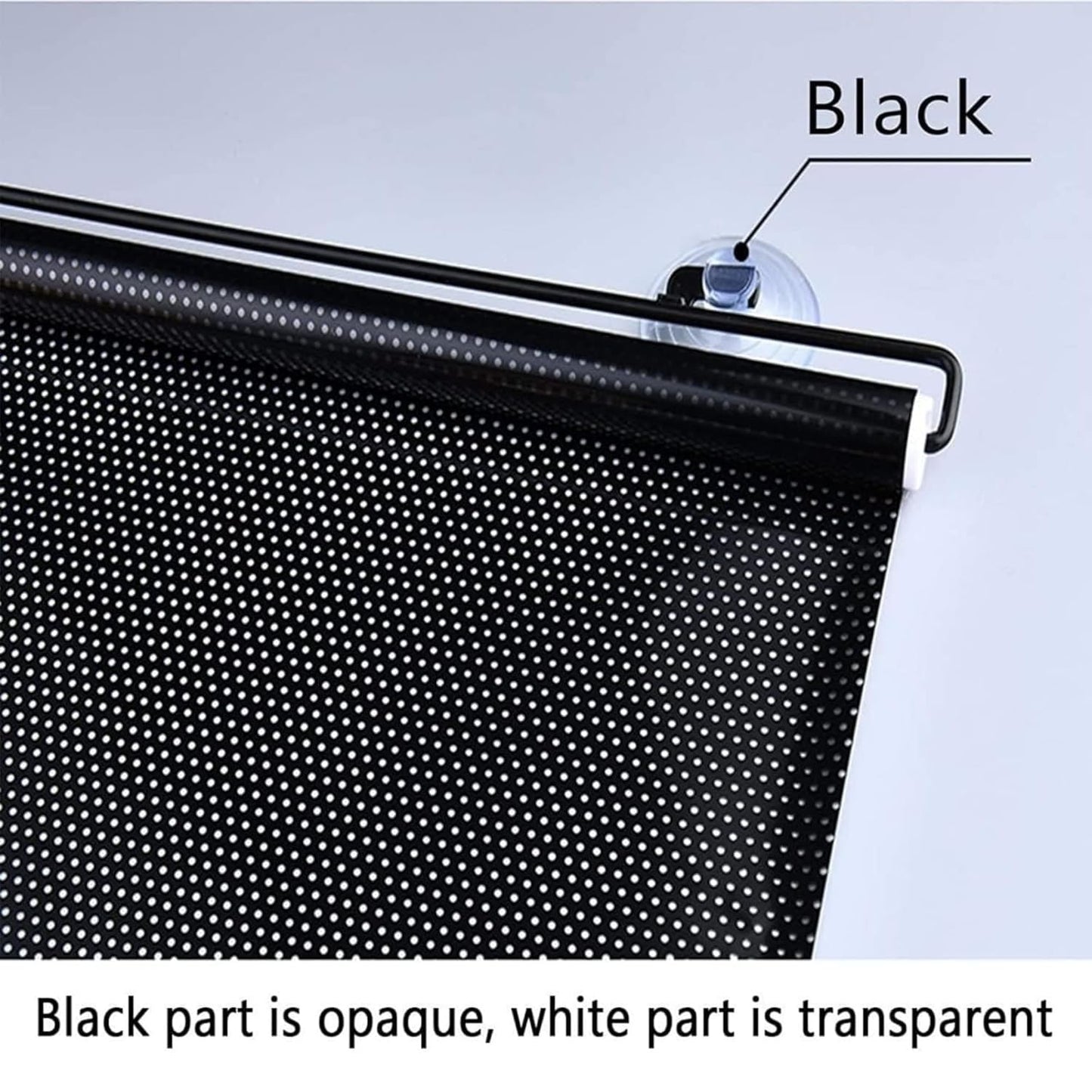 Car Front/Rear Glass Windshield Folding Roller Sunshade Self Retractable Design, Locks Sun Heat and UV Rays Protection Black Film Suitable for - All Car