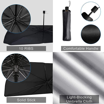 Premium Foldable Car Sun Umbrella – UV Protection & Heat Shield for Windshield