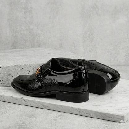 Elegant Men’s Black Slip-On Formal Shoes – Sleek & Comfortable