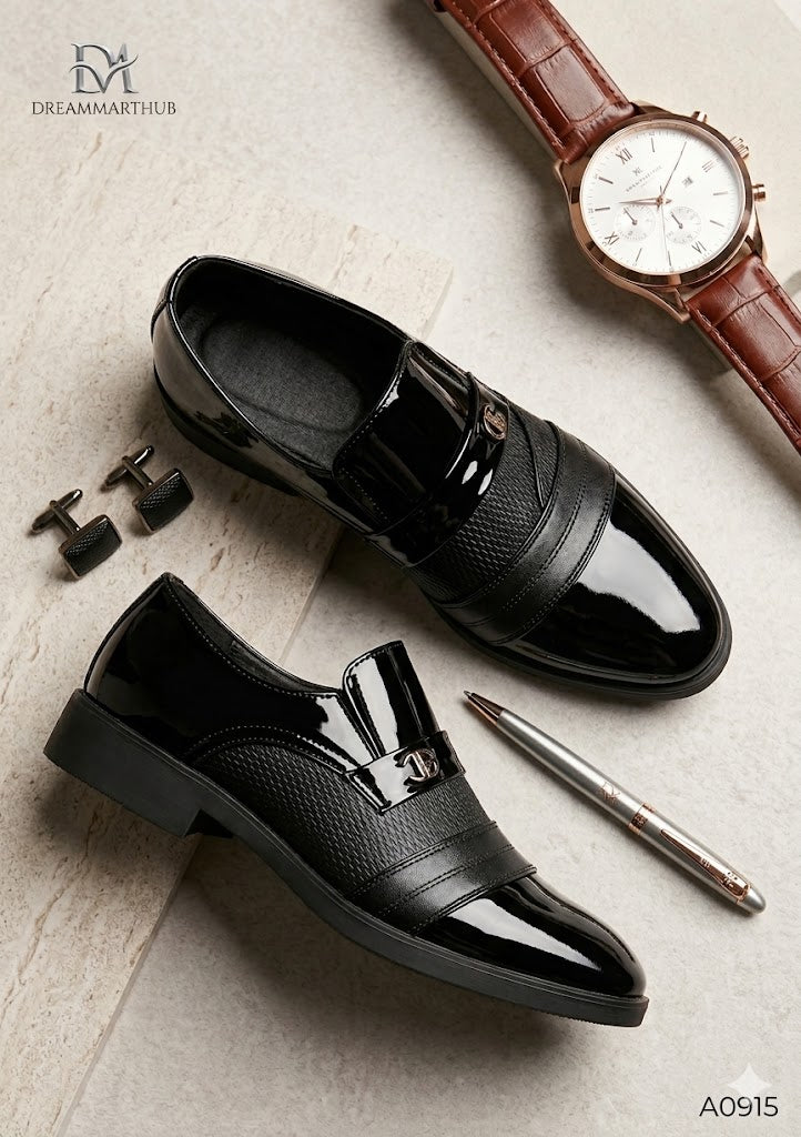 Elegant Men’s Black Slip-On Formal Shoes – Sleek & Comfortable
