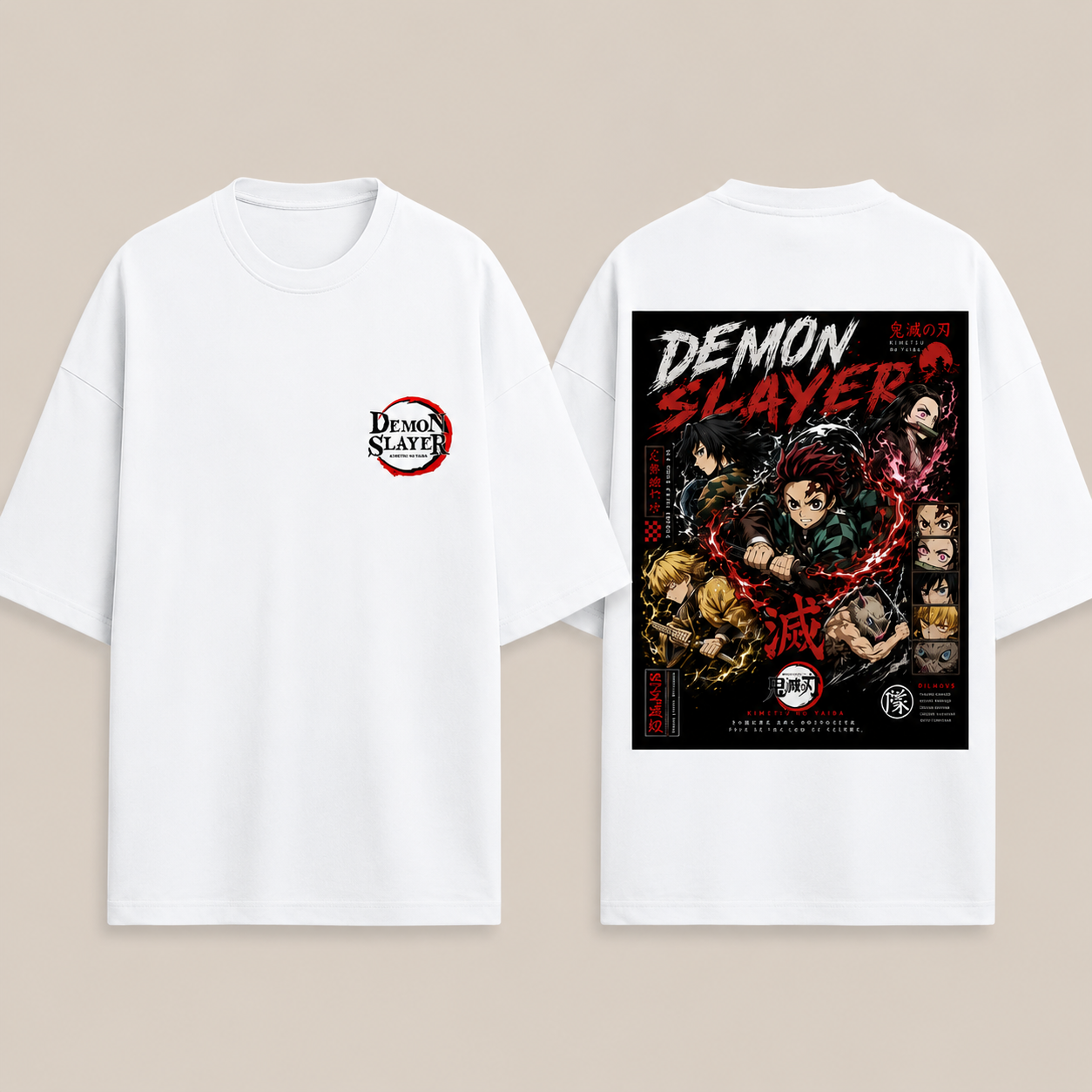 Demon slayer Graphic Print Round Neck  90/10 Cotton Polyester T-SHIRT For Men and Women