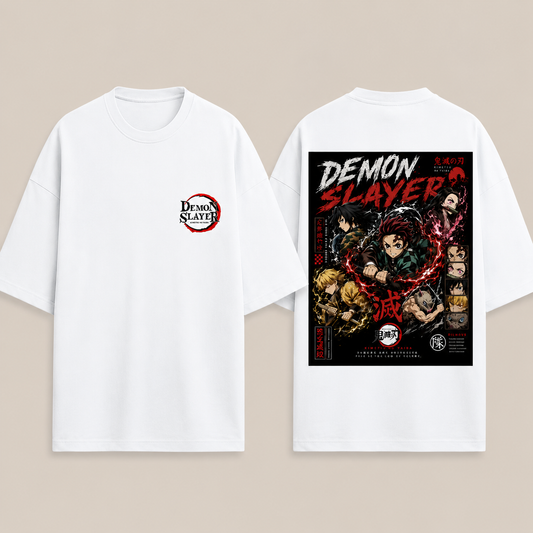Demon slayer Graphic Print Round Neck  90/10 Cotton Polyester T-SHIRT For Men and Women