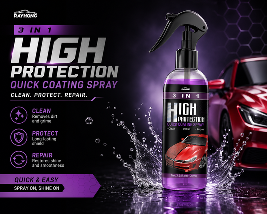 3-in-1 High Protection Quick Car Coating Spray | Hydrophobic Nano Polish & Scratch Repair (Pack of 2)