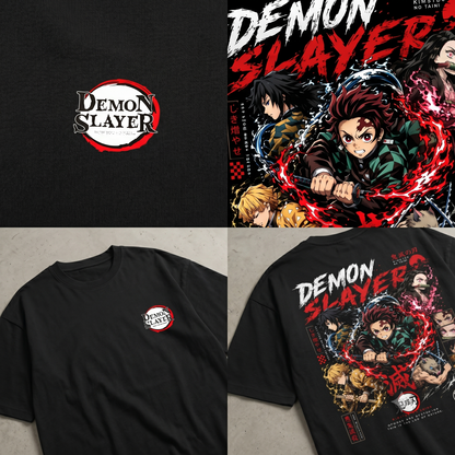 Demon slayer Graphic Print Round Neck  90/10 Cotton Polyester T-SHIRT For Men and Women