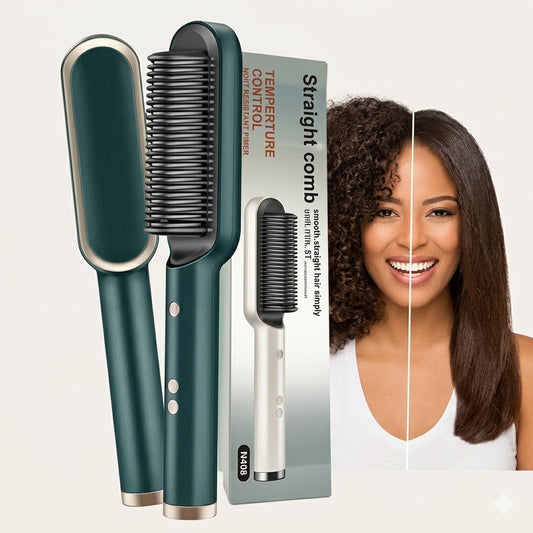 5-in-1 Professional Hair Straightener brush for Women & Men, Hair Styler, Straightener Machine Brush/PTC Heating Electric Straightener with 5 Temperature Control (Multi colour)
