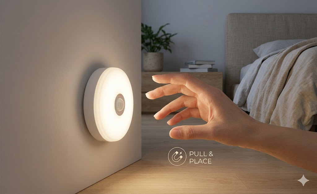 Premium Wireless Motion Sensor LED Night Lights | USB Rechargeable Smart Wall Lamps for Home (Pack of 2)