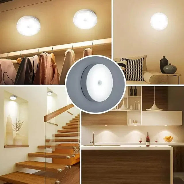 Premium Wireless Motion Sensor LED Night Lights | USB Rechargeable Smart Wall Lamps for Home (Pack of 2)