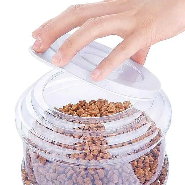 Plastic Pet Food Dispenser 3.8L Large Capacity Self-Dispensing Gravity Pet Feeder Cat Dog Feeding Bowl Automatic Feeding Pet Supplies Cat Food Dispenser