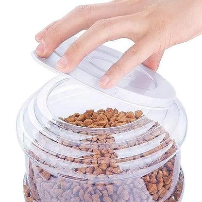 Plastic Pet Food Dispenser 3.8L Large Capacity Self-Dispensing Gravity Pet Feeder Cat Dog Feeding Bowl Automatic Feeding Pet Supplies Cat Food Dispenser