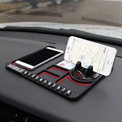 3-in-1 Silicone Car Dashboard Mobile Holder & Anti-Slip GPS Mat
