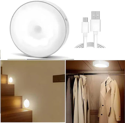 Premium Wireless Motion Sensor LED Night Lights | USB Rechargeable Smart Wall Lamps for Home (Pack of 2)