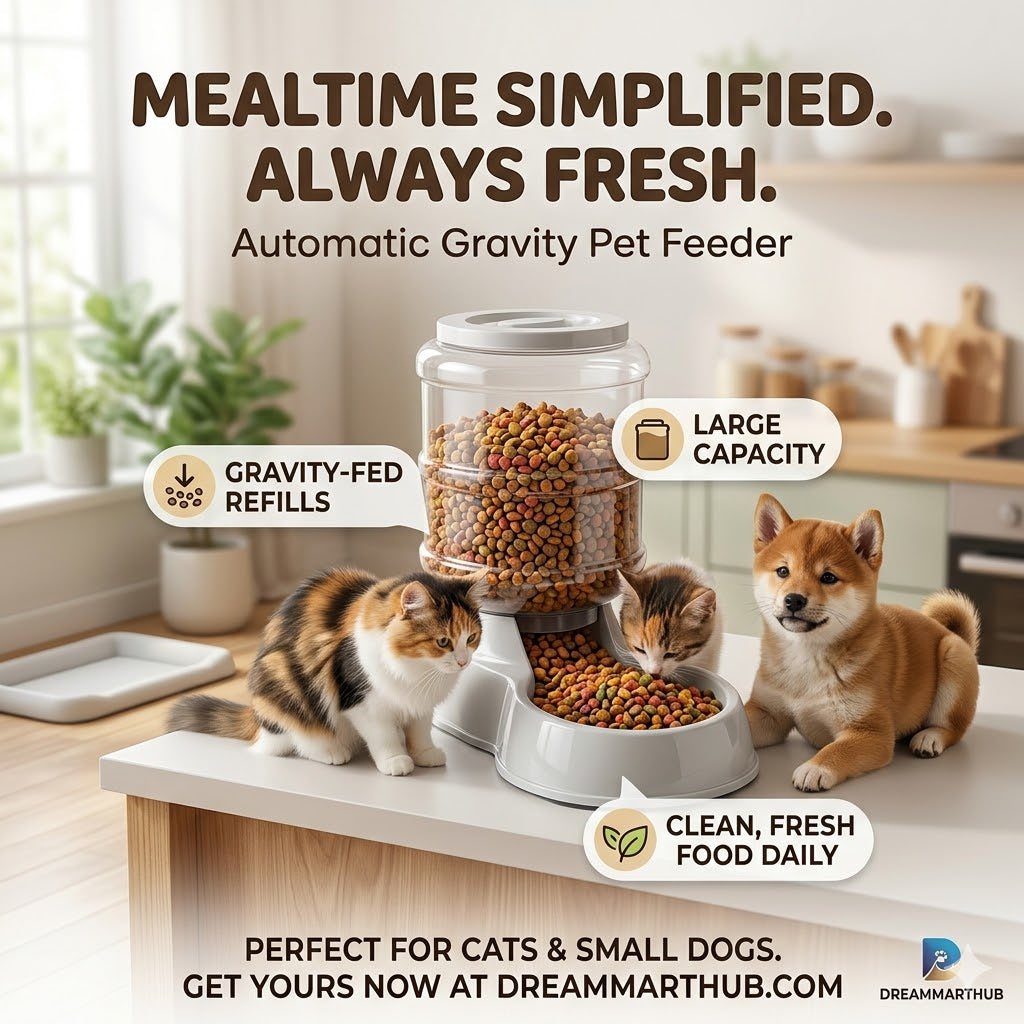 Plastic Pet Food Dispenser 3.8L Large Capacity Self-Dispensing Gravity Pet Feeder Cat Dog Feeding Bowl Automatic Feeding Pet Supplies Cat Food Dispenser